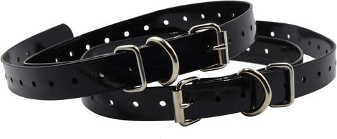2-Pack Replacement ¾” Dog Collar Strap Bands with Double Buckle Loop Training for all brands of Pet Shock Bark e Collars and Fences....