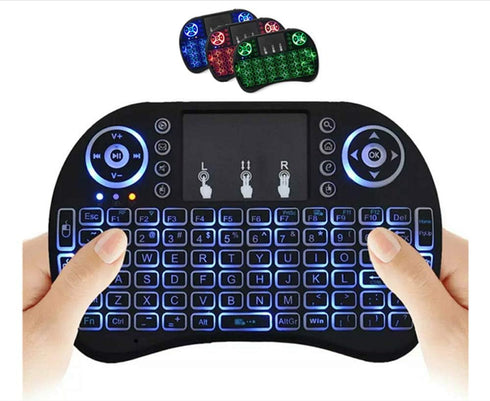 Wireless Mini Keyboard Remote Control Touchpad Mouse Combo Controller with RGB Backlit for Android TV Box Smart TV with OS+USB PC Computer Laptop ...