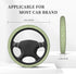 Cute Steering Wheel Cover for Women Girls, Mushrooms Olive Green Steering Wheel Cover with 4 Pieces Cute Flowers Car Air Vent Clips, Car Decoratio...