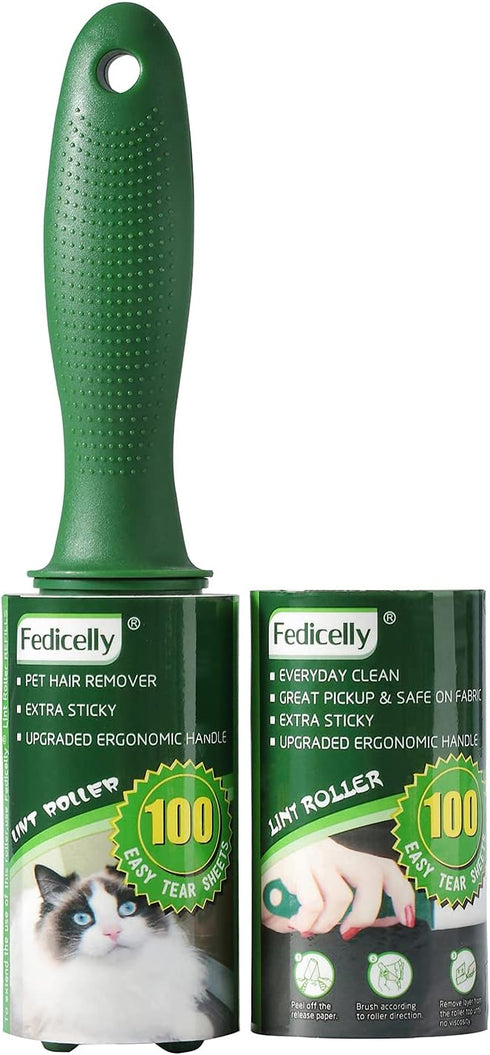 Fedicelly Lint Rollers Pet Hair Extra Sticky Furniture,Cat Dog Hair Remover Laundry Clothes Carpet,Total 200 Sheets Lint Remover Brush for Couch...