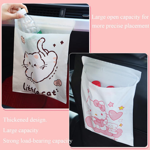Disposable Car Trash Bags 60 PCS Easy Stick-On Portable Car Garbage Bags, Waterproof Leak Proof Vomit Bags, Self Adhesive Cleaning Bags for Cars...