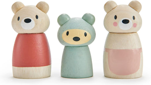Tender Leaf Toys - Bear Tales - Wooden Dollhouse Add-on Dolls Playset, Figures of 3 Pcs Bear Family for Children - Inspires Endless Imaginative Pl...