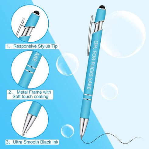 Snarky Office Pens Funny Insulting Pens Arcastic Negative Quotes Ballpoint Pens Macaron Touch Stylus Pens for Office, Black Ink(20 Pcs)......
