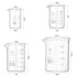 Glass Beaker Set, 4 Pack Graduated Measuring Beakers 25ml 50ml 100ml 200ml Low Form Griffin Thick Wall Lab Beakers with 4 Pcs 1ml Glass Pipette...