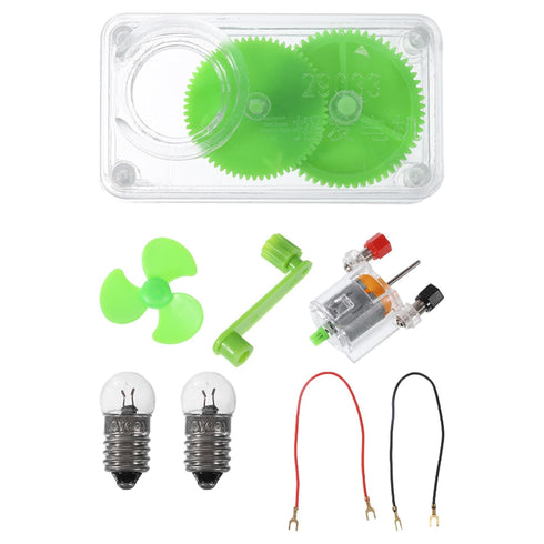 PATIKIL DIY Generator Motors Set, 2 Set Mini Hand Generator Motor Assemble Kit with Bulb Holder Box Hand Cranked Power Generator Science for LED L...