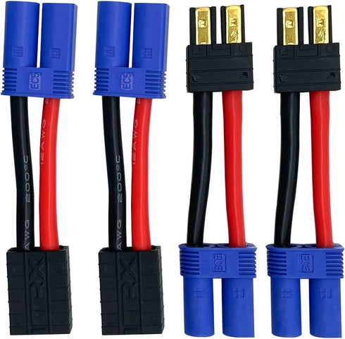 2 Pairs RC LiPo Battery Connector Adapter Compatible with Lipo Battery Plug to EC5 Male Female on ESC Charge...