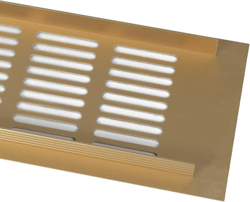 Vent Systems 16'' x 3" Inch Gold - Aluminum Ventilation Grille - Home Improvement Floor, Wall, Door Duct Cover 400x80mm...