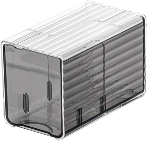 SUNFICON Pull In & Out Cotton Swab Balls Box Organizer Dispenser Cotton Pads Holder Storage Canister Cosmetic Pads Container Flossers Case Gifts B...