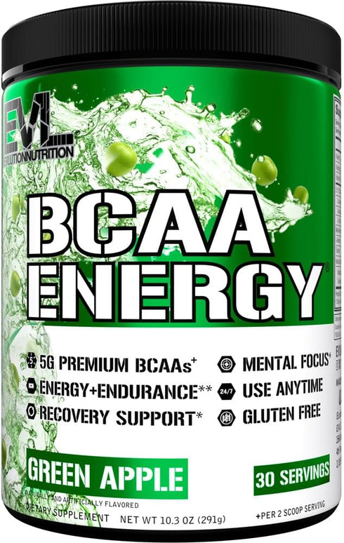EVL BCAAs Amino Acids Powder - Rehydrating BCAA Powder Post Workout Recovery Drink with Natural Caffeine - BCAA Energy Pre Workout Powder for Musc...