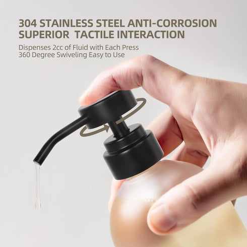 Stainless Steel Soap Brushed Nickel Dispenser Pump Replacement Bathrooom Countertop for Hand Wash &Soap, Kitchen Dish Soap, Syrup (1, Black)...