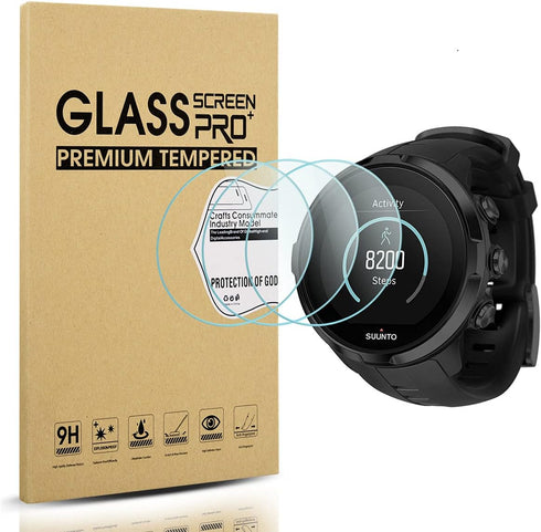 Diruite 3-Pack for Suunto Spartan Sport Tempered Glass Screen Protector, 2.5D 9H Hardness Ultra-Thin Tempered Glass Screen Protective Film [Anti-S...