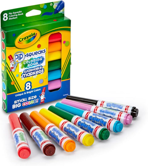 Crayola Pip Squeaks Washable Markers, Mini Markers in Classic Colors, 8 Count...