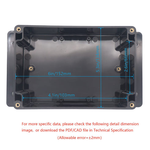 Junction Box, Zulkit Project Box Waterproof Dustproof IP65 ABS Universal Electrical Boxes Enclosure with Fixed Ear Black 6.30 x 4.33 x 3.54 inch (...