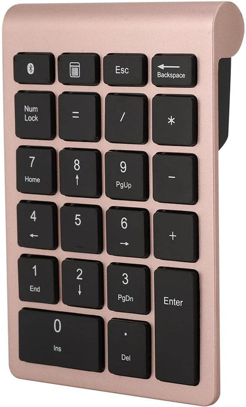Sanpyl 22 Keys Numeric Keypad, Bluetooth Mini Keyboard, Portable Mini Financial Accounting Rechargeable Number Pad, for Laptop Desktop, PC(Rose Go...