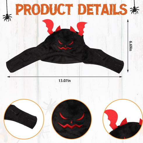 Hying Cats Halloween Demon Hat for Dogs Pet, Adjustable Cute Black Pet Devil Cap for Halloween Cosplay Costume Puppy Kitten Party Dress Up Accesso...