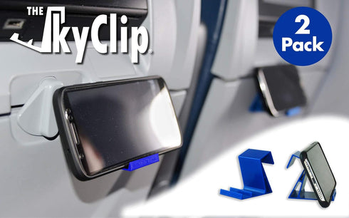 Airplane Cell Phone Back of Seat Inflight Tray Table Clip and Sturdy Phone Stand, Compatible with iPhone, Android, Tablets, and Readers, Travel Mu...