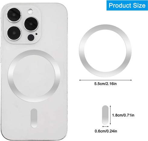 8 Pack Universal Metal Rings Compatible with MagSafe Magnetic Wireless Charger iPhone 15 14 13 Case, Ultra-Thin Adhesive Sticker Rings Car Magnet ...