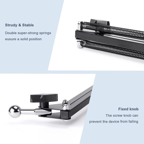 Cell Phone Holder, Universal Phone Stand Clip Lazy Bracket Flexible Articulating Arm Phone Mount Compatible with iPhone 15 14 13 12 11 Pro Xs Max ...