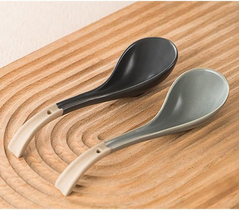 Ramen Spoons, Ceramic Asian Soup Spoon, Japanese Spoons for Kitchen, Pho, Dumpling, Noodles, Wantan, Miso, No slip into soup - 6.6 Inch, Mix clolo...