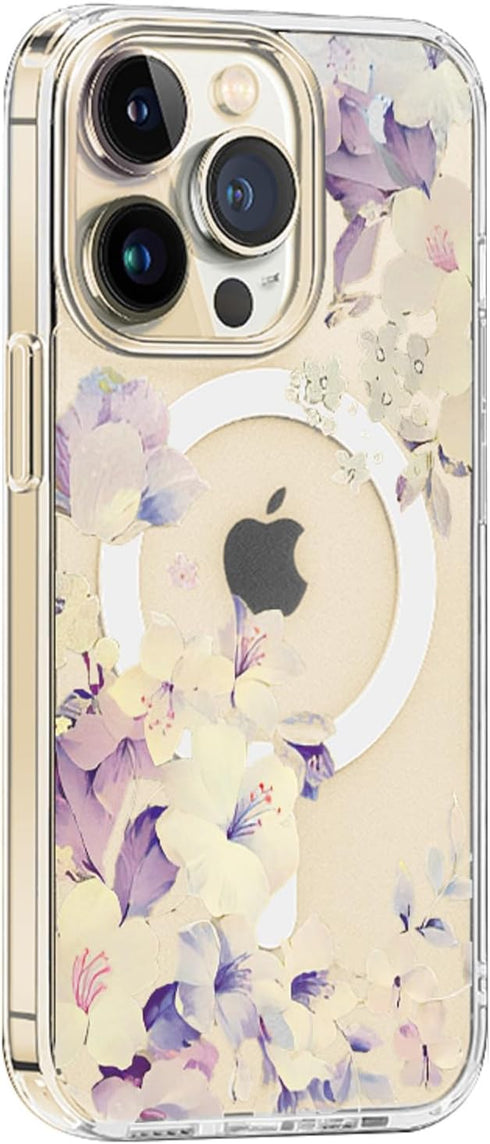 for iPhone 11 Magsafe Case, Floral Slim Shockproof Protective Hard PC+TPU Bumper Cute Flower Women Cover Magnetic case......