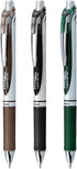 EnerGel RTX Retractable Liquid Gel Pen, 0.7mm, Camo Hue, Sepia, Black, and Forest Green Ink, Pack of 3 Pens (BL77CAMBP3M)...
