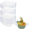 Blue Sky Square Fancy Clear 128oz Serving Bowl (1 Count) | Elegant Disposable Plastic - Ideal for Parties & Events...