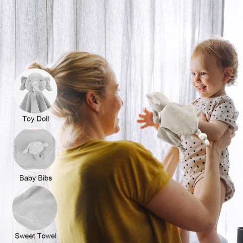 Vicloon Baby Security Blanket, Elephant Security Blanket for Babies, Soft Blanket for Baby Boys and Girls, Baby Snuggle Toy Baby Elephant Stuffed ...