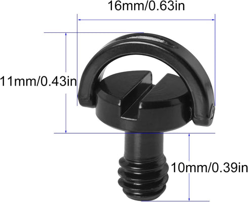 1/4inch Tripod Screw LUORNG 2PCS 1/4"-20 Stainless Steel D Shaft D-Ring for Camera Camcorder Tripod Monopod QR Quick Release Plate, Mounting Screw...