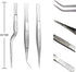 5pc Cooking Tweezers Precision Kitchen Plating Tweezer Stainless Steel Curved Tongs for Baking Decorating Beauty...