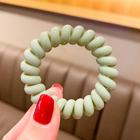 No Crease Spiral Hair Ties 20 Pieces Traceless Coil Hair Ties No Damage Phone Cord Hair Ties Elastics Hair Coils Plastic Hair Bands Spiral Bracele...