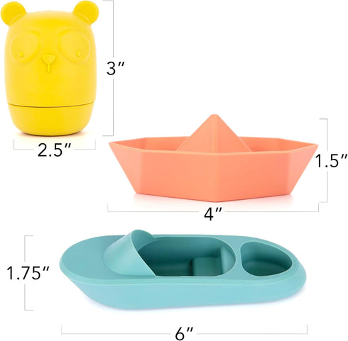 ArtCreativity Silicone Bath Toys for Babies - Set of 9 Mold Free Bath Toys - Bathtub Toys with 4 Animal, 4 Boat, and 1 Speedboat Design - Easy to ...