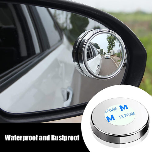 Anti-Glare Universal Rear View Mirrors - with Adjustable Large Suction Cup, Come with 2 pcs 360° Wide Blind Spot Mirrors with ABS Housing for Cars...
