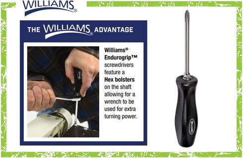 Williams JHWSDP-4-6 Phillips Endurogrip 2-Point Screwdriver, 6-Inch Blade...