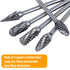 Double Cut Tungsten Carbide Carving Bits for Rotary Tool, 10 Pcs Rotary Burr Set with 1/8 inch Shank and 1/4 inch Grinding Head for DIY, Woodworki...