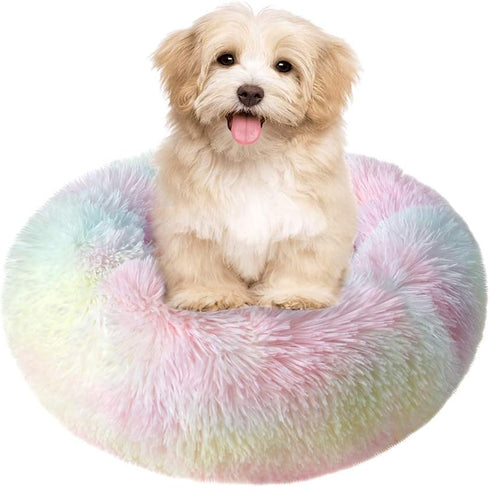 otoez Kitten Puppy Bed Extra Small XS Round Dog Cat Beds Anti Anxiety Plush Pet Calming Donut Bed with Non-Slip Waterproof Bottom, Washable (15.7"...