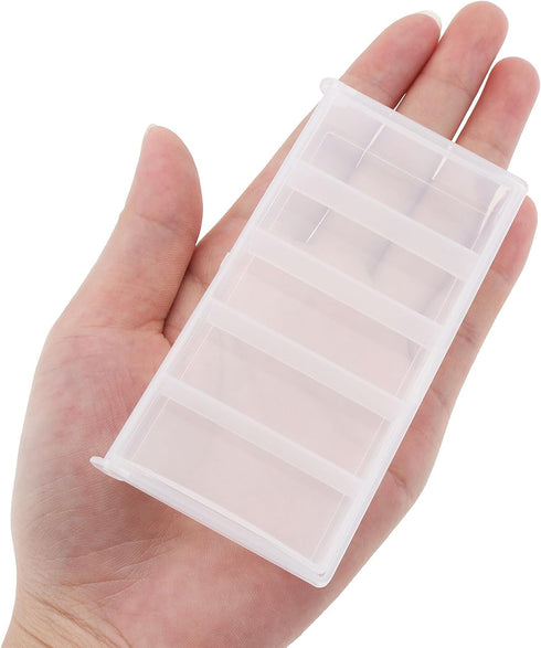 OriGlam 9.5cm / 3.74inch 5 Grids Clear Plastic Organizer Box Storage Container Box, Storage Clear Jewelry Box, Plastic Bead Storage Container Orga...
