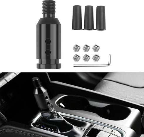 Gear Shift Knob Adapter, Aluminum Alloy Shifter Knob Adapter, Gear Stick Connector for Non-Threaded Shifters M12x1.25, Car Interior Accessories Un...