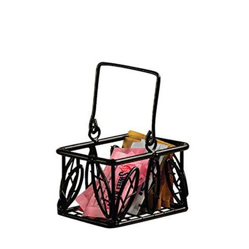 American Metalcraft SBL353 Sugar Packet Baskets, Leaf, Wrought Iron, 5" L, 3" W, 3" H...