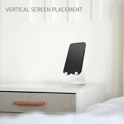 Aluminum Alloy Cell Phone Stand,Adjustable Tabletop Metal Phone Holder,Desktop Phone Dock Holder,Smartphone Cradle,Silver......