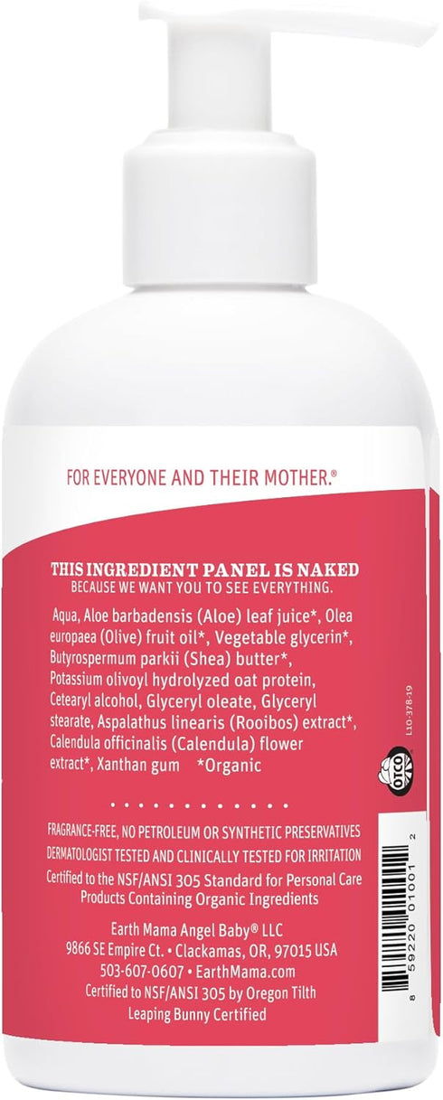 Earth Mama Simply Non-Scents Baby Lotion for Dry Skin, Calendula Cream, Skin Care for Kids, Organic Moisturizer, Unscented Lotion with Aloe, Rooib...