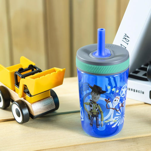 Zak Designs Kelso 15 oz Tumbler Set (Toy Story 4 - Woody & Buzz 2pc Set) Toddlers Cup Leak-Proof Screw-On Lid with Straw Made of Durable Plastic a...