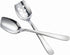IMEEA Flat Edge Spoon 18/8 Stainless Steel Flat Bottom Serving Spoon for Cooking 8-Inch Slotted Spoon, Set of 2...