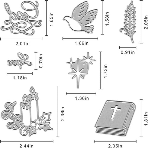 Metal Cross Book Cutting Dies, Peace Dove Candle Die Cuts Embossing Stencils Template Mould for Card Scrapbooking and DIY Craft Album Paper Card D...