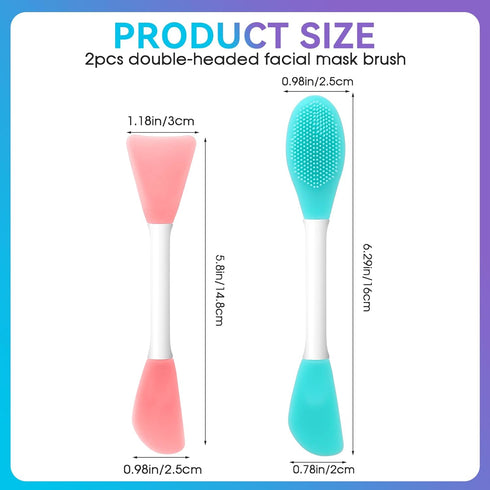 Face Mask Applicator, 2 Pcs Reusable Silicone Facial Scrubber Brushes for Applying Skin Care Products Beauty Skincare Supplies Tool Massage Spatul...