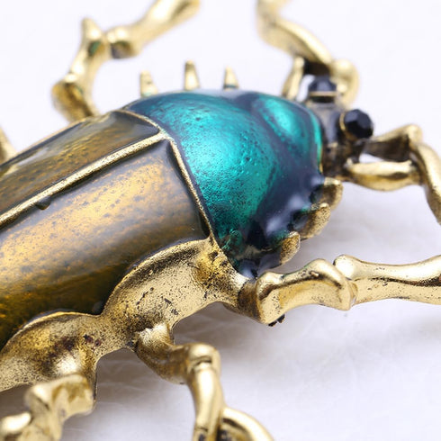 Beetle Pin/Enameled Water Diamond Animal Insect Brooch Girls Birthday Christmas Halloween Jewelry Gift...