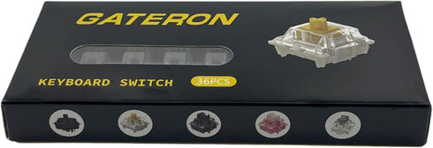Gateron KS-3X1 Pro V2 Milky Yellow Pre-lubed Switches 5-Pin Linear Switches Compatible with All MX Mechanical Keyboard Game Keyboard Switches(36PC...