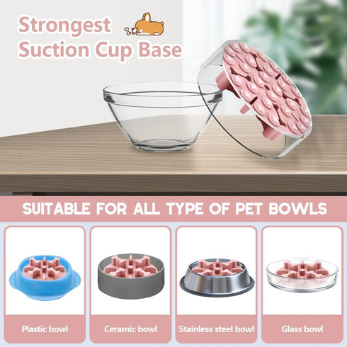 Slow Feeder Dog Bowls Insert, Animire Soft Silicone Anti-Choking Puzzle Slow Feeder, Anti-Slip Slow Down Eating Feeder Insert, Compatible with Reg...