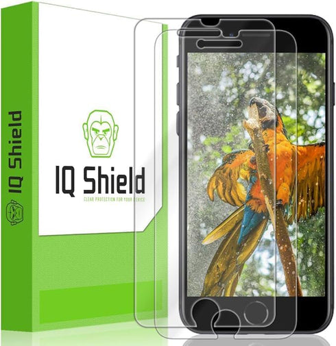 IQShield 2 Pack Screen Protector for iPhone SE (2022/2020,3rd/2nd Gen) Anti-Bubble Clear TPU Film...