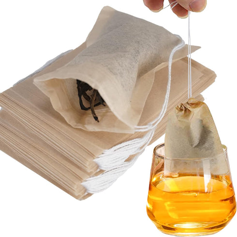 NEPAK 600 Pcs Disposable Tea Filter Bags for Loose Tea,Drawstring Empty Tea Bags for Loose Leaf Tea,with 100% Natural Unbleached Paper(1.97 x 2.76...