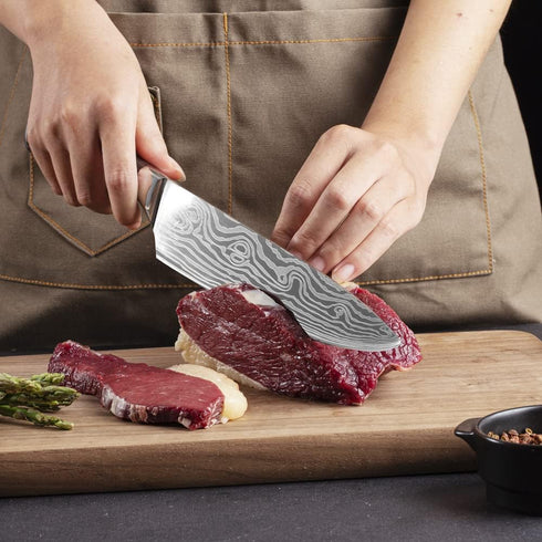 Chef Knife, Professional 8 Inch Kitchen Knife, High Carbon German Steel Ultra Sharp Knife with Ergonomic Handle, Japanese Chef's Knife Suit for Co...